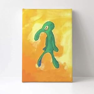 Gebiorty Thaddäus Gemälde Squidward Painting mit Rahmen