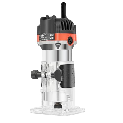 HarBin-Star Recortadora vertical para madera eléctrica, 800 W, 30000 RPM, madera, recortadora eléctrica con 1/4 fresado y husillo 6,35 mm