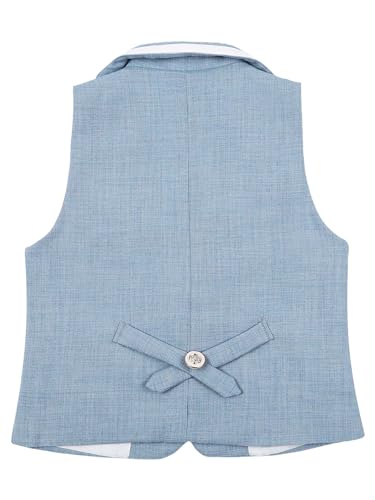 CHICTRY Kids Vest for Boys Formal Suit Vest One Button Wedding Birthday Party Waistcoat Tank Top4