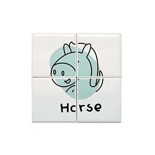 Carreaux céramique cheval zodiaque chinois déco murale 30x30 cm