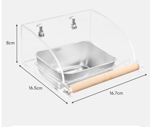 Bird Cage Seed Catcher Feeder with Perch and Anti-Slip Stand, Parrot Food Bowl for Medium Birds, Conures, Caiques, Small Cockatoos (L) - Thumbnail 5