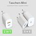USB C Ladegerät 25W mit USB Adapter [ 2 in 1 ] 2er Pack Ladeadapter für iPhone/iPad/Kopfhörer/Handy Netzteil Mehrfach Ladestecker PD 3.0 Schnellladegerät Steckdose usbc Stecker Charger,Ohne Ladekabel