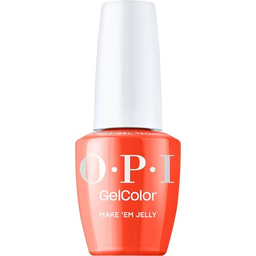 OPI GelColor Make Em Jelly | Semi-sheer Bright Coral Orange Crme UV Cure Gel Nail Polish | Make Em Jelly! Collection | Summer 2025