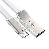 【Calidad Premuim】El cable plano es flexible y robusto a la vez, Quntis cable micro USB resiste más de 10.000 veces de inserción; 10.000 pruebas de flexión realizadas en realidad para garantizar la máxima durabilidad y una mayor durabilidad del producto.