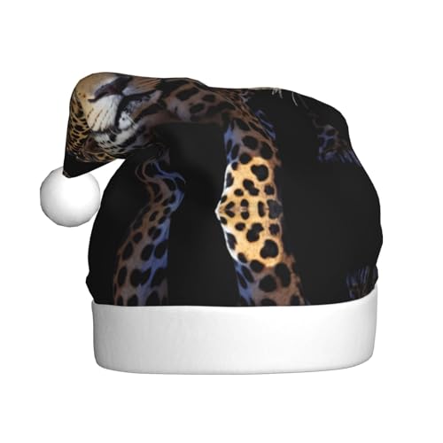 WHJWZY Sombrero de Navidad para adultos, accesorio festivo, Halloween, ceremonias anuales, fiestas de vacaciones, imagen de caza de leopardo
