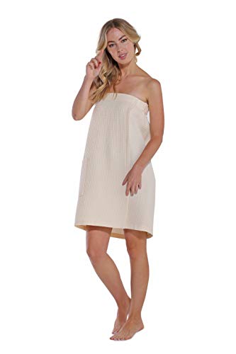 Turquaz Lightweight Knee Length Waffle Robes For Women Spa Bath Waffle