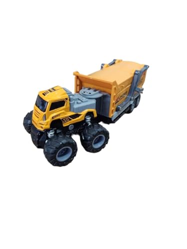 Image of 4WD Die cast Alloy Models Engineering Transport Truck for Kids Boy Girls Children 1:43 Friction Powered Sand Dumper Trailer Tractor Toy Pull Back Vehicle (Multicolor, Pack of 1)