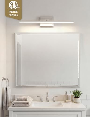 Image of VOLISUN Modern Bathroom Vanity Light 31.5 inch, Rotatable, 18W Dimmable 5CCT Led Bathroom Light Fixture Over Mirror, Brushed Nickel Bar Vanity Light for Bathroom Mirror Cabinets-ETL Certificated