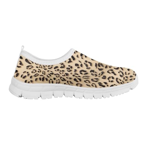 Pointodoor Kids Shoes Fashion Leopard Print Sneakers Boys Girls Walking Sock Shoe Lightweight Slip on Sneakers Tennis Shoes for Running Sport Aqua Fitness