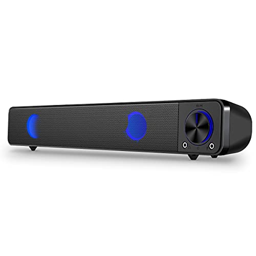 ELECTRIC GIANT Altavoz PC, Altavoces USB para Ordenador, Mini Barra de Sonido LED RGB Portátil con Controladores Dual Altavoz de Alto Rendimiento para Ordenador portátil, Móvil, rosa