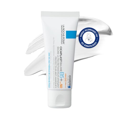 La Roche-Posay - Cicaplast Baume B5 SPF 50 - Crème Cicatrisante Réparatrice et Apaisante - Crème Visage et Corps Enrichie en Vitamine B5 & Beurre de Karité - Soin pour Peaux Sensibles et Fragilisées