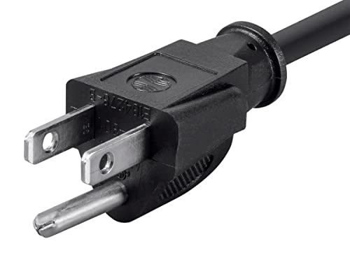Monoprice Power Cord - NEMA 5-15P to IEC 60320 C13, 16AWG, 13A/1625W, 125V, 3-Prong, 2ft, Black, 6-Pack by Monoprice - Image 3