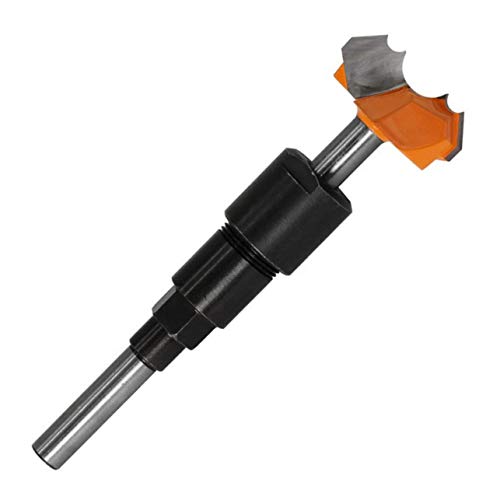 MECCION Fräser Bit-Spannzange Verlängerung Spannfutter 8mm Schaft Holzbearbeitung Verlängerungen Bohrfutterhalter für Trimmen Gravurmaschine (Silber)