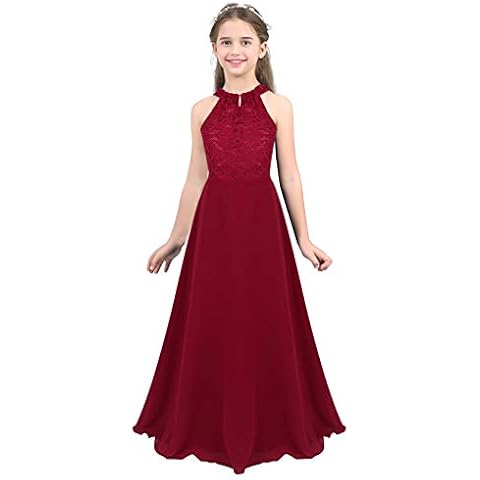 IEFIEL Vestido Elegante de Fiesta para Niña sin Manga Cover