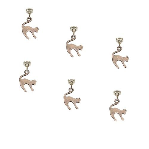 Brass Hinge Head Home Decoration Tiny cat,Magnetic Hinge Dropper Hanging,Magnetic Hinge Head Toppers,Door Hinge Pin Topper (Brass)