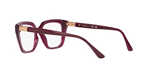 Vogue Eyewear Women's Vo5477B Square Prescription Eyewear Frames, Transparent Cherry/Demo Lens, 52 Mm #TOP4