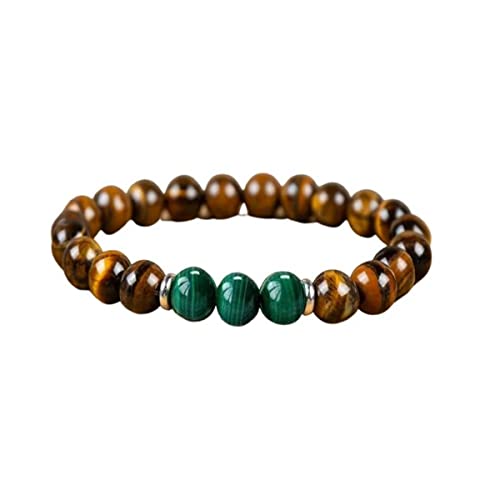 Bracelet malachite et oeil de tigre anti-anxiété pour équilibrage