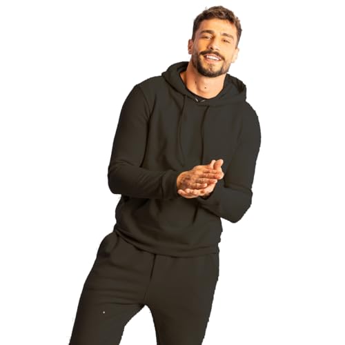 Moletom Masculino Canguru Super Macio Blusa Cor:Preto;Tamanho:M