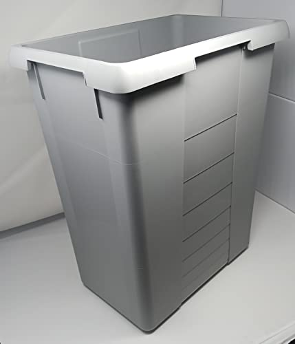 Caneca de basura rectangular gris 42 litros miniatura 2