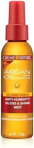 Creme Of Nature, Argan Oil Anti Humidity Gloss & Shine Mist, Argan Oil Of Morocco, Provides Heat Protection, 4 Fl Oz