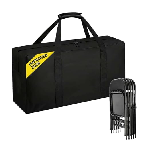 QYILUARE Heavy Duty Folding Chair Storage Bag,Large Waterproof Carry Bag for Metal,Wooden and Plastic Chairs,with Sturdy Handle (39'L x 12' W x 20' H)