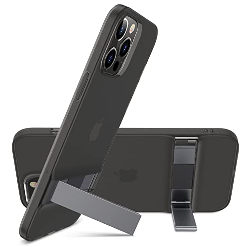 Flash Deals - 40% OFF ESR Metal Kickstand Case Compatible with iPhone 12 Pro Max 6.7-Inch [Patented Two-Way Stand] [Reinforced Drop Protection] [Soft and Flexible Back] - Translucent Black