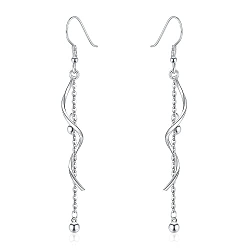 Boucles d'oreilles cristal argent sterling perles pour femmes élégantes