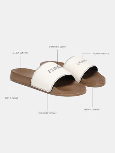 Image of hummel CLASSIC MEN SLIDERS Comfortable Cushioned Sole Arch Support Durable Lightweight Flexible Trendy Style Flip flops and Slippers Slides for Men Daily use Chappal