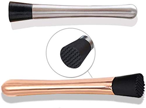 Set profesional coctelera de acero inoxidable 17 oz dorado miniatura 4