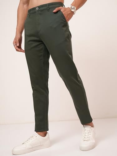 Image of Highlander Men's Slim Fit Formal Trousers | Ankle Length |Smart Trousers for Men | Chino Trousers for Men|Elegant Design | Comfortable Fabric for Daily Work & Formal Occasions