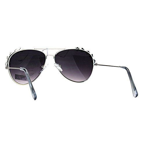 Girl's Aviator Sunglasses Floral Flower Design Metal Frame UV 4003