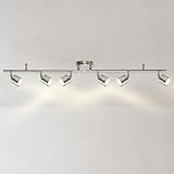 MingBright 6-Light Brushed Nickel Track Lighting Kit with GU10 LED Bulbs - 44.5” Adjustable Ceiling Spotlight Fixture,...