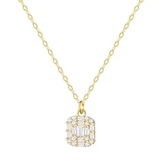 D Gold Rectangle Necklace