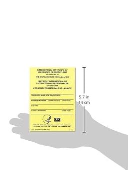 International Certificate of Vaccination or Prophylaxis - Pack of 2 with 2 Plastic Protective Covers