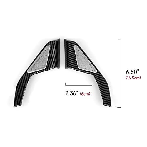 Image of Car Front Triangle Speaker Cover Decals for 2022 2023 2024 2025 2026 Honda Civic 11th Gen Accessories ABS Carbon Fiber Interior Stickers