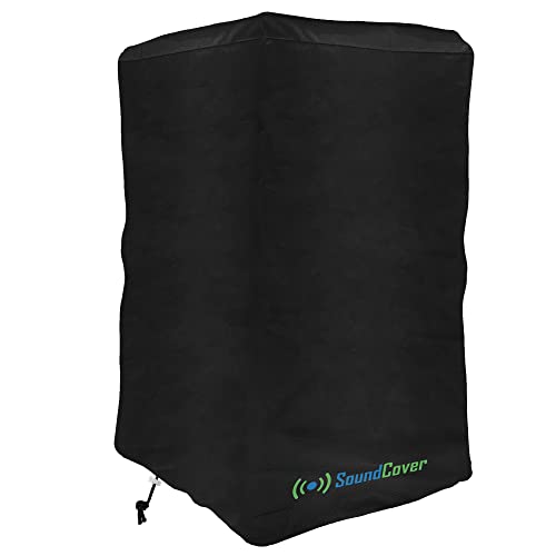 Black Lightweight Powered Speaker Cover Bag For 8 Inch Pa/Dj Powered Speaker Mounted On Stand - Water Resistant (Not Waterproof), 50 Uv Protection - Check Dimensions Before Ordering! #TOP6