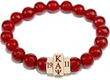 TCEShop Kappa Alpha/Α Psi Natural Stone Bead Bracelet [Red] - ID#63802