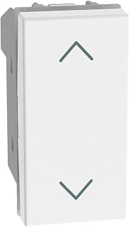 BTICINO MatixGO Steuerung für Rollläden oder motorisierte Verdunkelungen, 1 Modul, weiß, SJW4027NF, Umschalter 1P 10 AX, 250 VAC, Taste 1-0-2