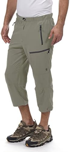 Little Donkey Andy Men's Quick Dry 3/4 Pants Lightweight Capri Shorts Hiking Fishing Travel Casual Sage L