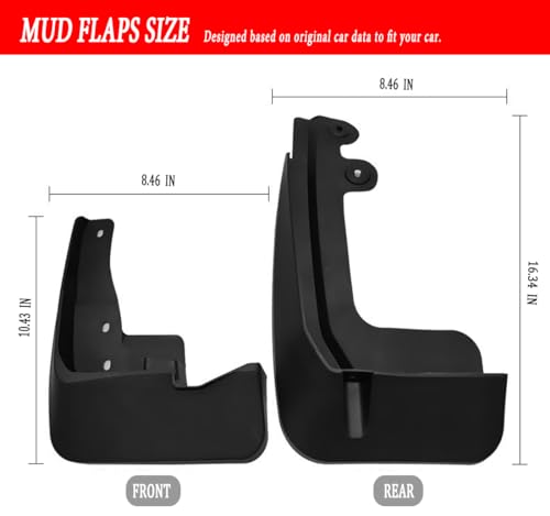 Image of Mud Flaps Mud Guards Fit for 2010-2021 Toyota Alphard /Vellfire Large Version, Front & Rear Mud Splash Guards Accessories - 4 Pc, Black