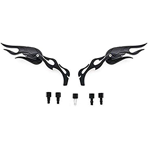 Okstno Custom Black Twisted Flame Motorcycle Rear View Side Mirrors Cruiser + Bolts Fits For Most Suzuki Kawasaki Cruisers Touring Bikes Sport Bike Scooters #TOP4