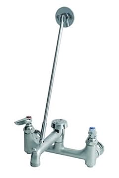 T S Brass B-0665-BSTRM12 Service Sink Faucet Wall Mount 8 Centers Built-in Stops Vacuum Breaker Rough Pack of