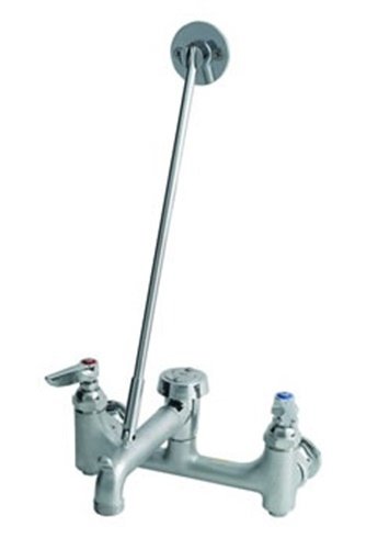 T S Brass B-0665-BSTRM12 Service Sink Faucet Wall Mount 8 Centers Built-in Stops Vacuum Breaker Rough Pack of