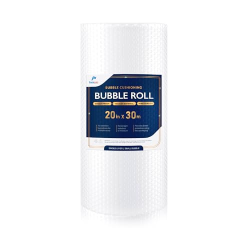 Packman Bubble Wrap Roll Width 20 inches (500 mm) x Total Length 98.4ft (30 m) For House Moving Packaging 10mm Bubble Single Layer Great Protection