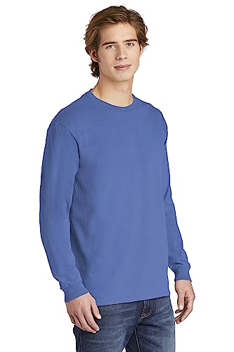 Image of Comfort Colors Ringspun Garment-Dyed Long-Sleeve T-Shirt (Ice Blue)