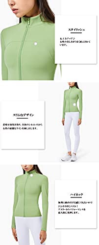 ハイネック 長袖 ジップアップ ヨガウェア ランニングジャケ