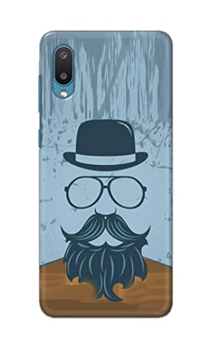 Image of PRINTFIDAA Mustache Beard and Hairstyle Hipster in Glasses Printed Designer Hard Case for Samsung Galaxy M02, Samsung A02 Back Cover -(e) RPM1002
