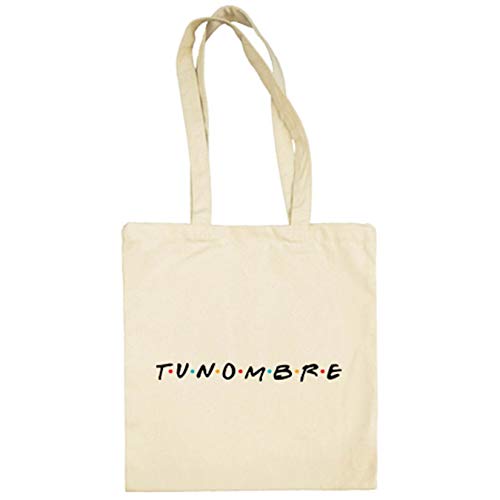 Diver Bebé Bolsa de tela para fan de Friends personalizable con nombre - Beige, 38 x 42 cm