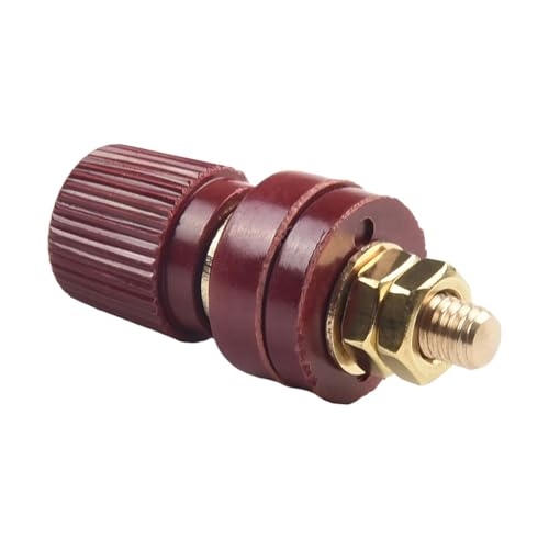 Power Junction Post Connectors High Current Binding Post M6 Thread Power Terminal Block Terminal Connector 333 Type Brass Binding for Welding Machines(Red)