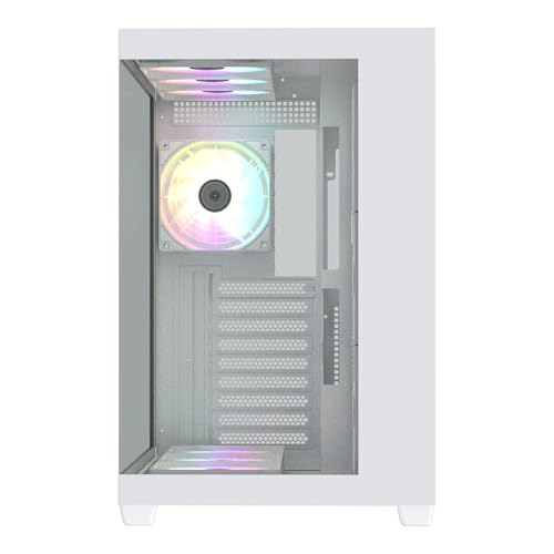 Image of GALAX HOF ALLSYNQ Dual-Chamber ATX Mid-Tower Computer Case /Gaming Cabinet with 270 View preinstall 7 ARGB Fans | Support E-ATX, ATX, M-ATX, Mini-ITX -PC CASE White